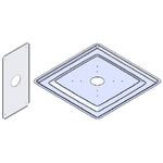 26″ Square Beauty Plate w/Backer Plate – 12″ and 16"